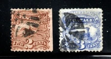 113 114 USED 1869 PICTORIAL VALUES, FREE SHIPPING IN USA