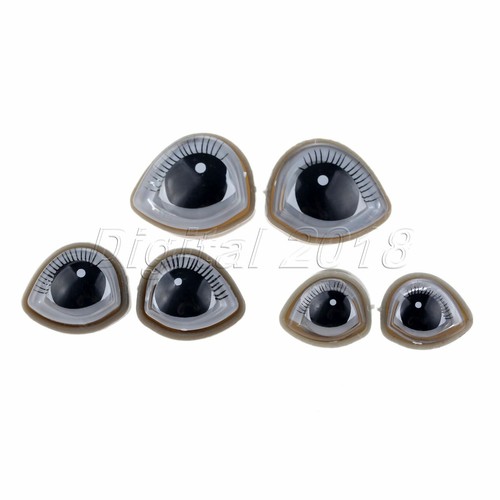 10Pcs Plastic Eyes & Washers Eyelashes For Plush Animals Toys Puppets Child Gift - Picture 5 of 23