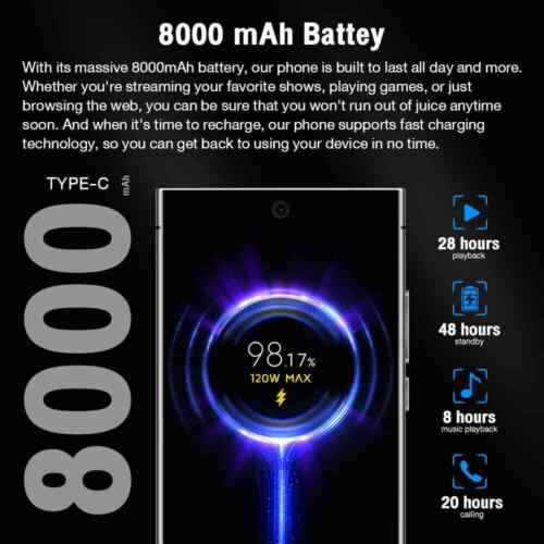 Unlocked Factory NEW S24 Ultra 5G Phones Smartphone 16GB+1TB Android Cellphones - Zdjęcie 9 z 26