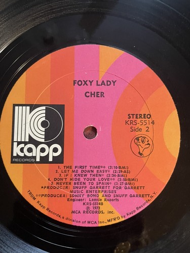 CHER 1972 Vintage Vinyl Record FOXY LADY Album / Plays Great / Fast Shipping - Picture 7 of 7