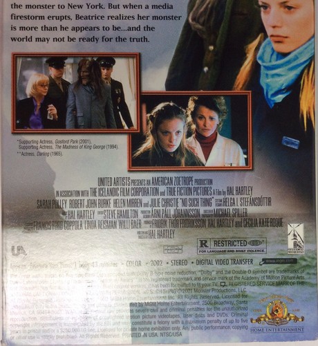 No Such Thing 2002 VHS Sarah Polley VHSshop - Imagen 12 de 12