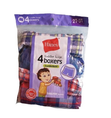 Hanes Paquete De 5 Calzoncillos Tipo Bóxer Para Niño, Azul/Rojo/Negro Surtido, Pequeña