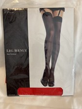 Leg Avenue Red Sheer Stockings One Size 90-160 Lbs Style 1001