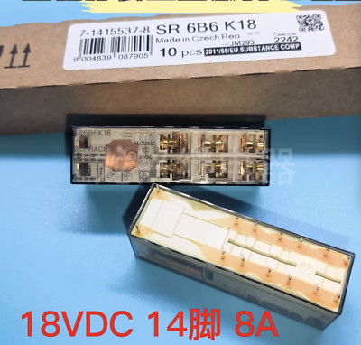 SR6B6K18 DC18V Safety Power Relay 18VDC 8A 250VAC 14 Pins x 1PC NEW