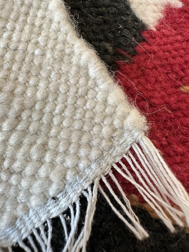 Vtg Mexican Hand Woven Wool Wall Hanging Tapestry Folk Art 15”x48” Triptych - Picture 10 of 24