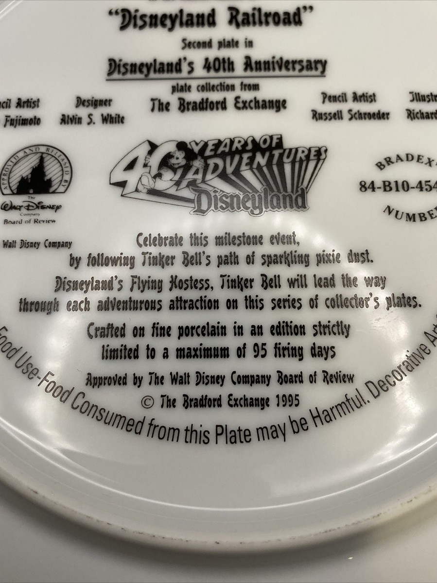 Disneyland Railroad Plate, Limited Edition, 40th Anniversary