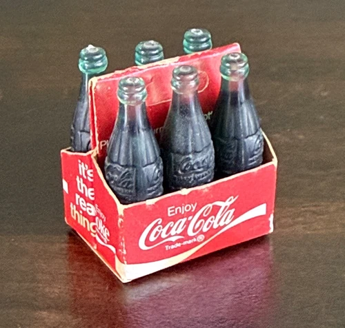 Vintage Miniature Coca-Cola Bottles in Paper Carton