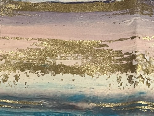 Set 4 Abstract Ocean Placemats Water Repellent Lavender Turquoise Pink Gold New - Picture 3 of 5