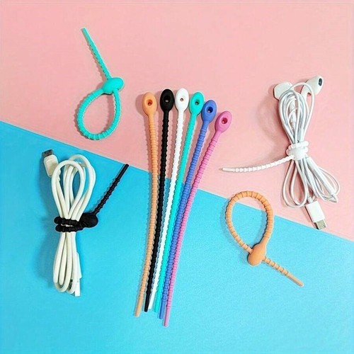 3/5/10/20pcs Silicone Reusable Bag Ties Twist Wire Fasten Cable Organizer Ties - Picture 9 of 11