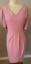 NWOT New York & Company Bubble Gum Pink Tulip Dress-Stunning On! Size L