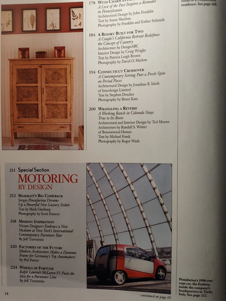 ARCHITECTURAL DIGEST June 2004 Country Houses Motoring Design Kelsey Grammer - Imagem 3 de 3