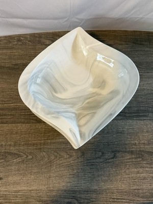 MALACASA Porcelain Dinnerware Neutral White with Swirl Grey Leaf Dinner Plates 6