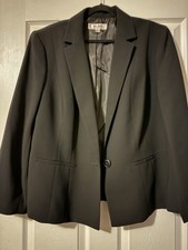 Jones Studio Women's Black Blazer 20W Long Sleeve Button Front