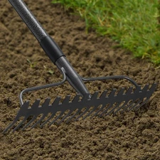 48'' Heavy Duty Garden Rake with Stainless Steel Handle Metal Head for Loosening