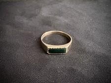 Vintage 1981 9ct Gold Rare Bloodstone Signet Ring Sheffield Hallmarked Size J