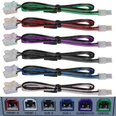 - 6 Home Theater Speaker Cables for Sony Samsung Etc / 4.2mm Connectors/Inclu...