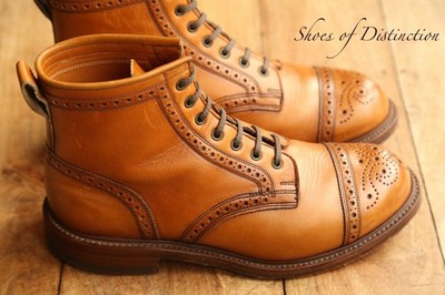 Joseph Cheaney hellbraun Leder Derby Brogue Stiefel Schuhe Herren UK 7 Double RL