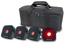 Rockville 4 PACK MINI RF1 V3 Black Rechargable DJ Par Wash Up Lights Bag RF APP