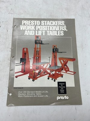 Presto Stackers, Work Positioners, And Lift Table Over 300 Standard Models SKU41