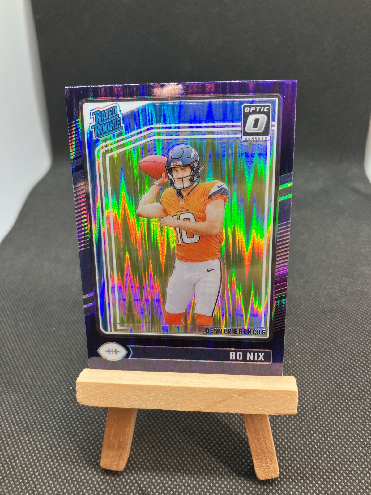 Bo Nix Panini Donruss Optic #209 Purple Shock