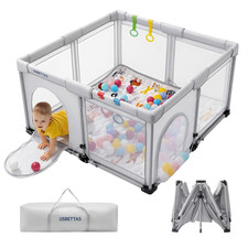 Foldable Baby Playpen, 1-Minute Setup, Lightweight Portable Playpen with Carry B