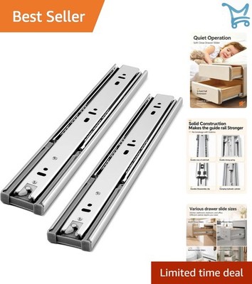 16 Inch Drawer Slides Alloy Steel Heavy Duty Soft Close Full Extension