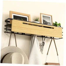 Wall Mount Coat Rack with Shelf,Wall Coat Rack with Hooks for Entryway,Living 