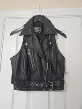 Vintage First Genuine Leather Vest Size Large Made in Pakistan