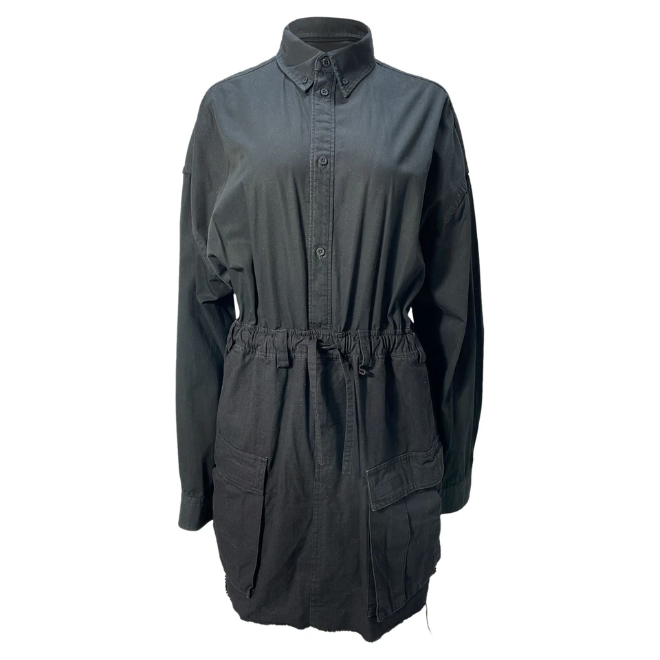 Balenciaga Drawstring-Waist Shirt In Cotton Women Black M