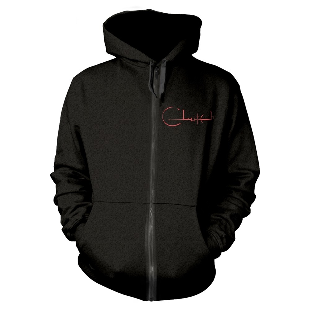 CLUTCH - HORSERIDER BLACK Hooded Sweatshirt with Zip Medium