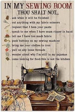 Vintage Tin Metal Signs My Sewing Room Rules  Poster Retro Plaque Wall Decor Gif