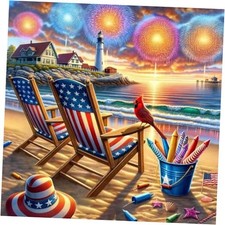 4th of July Diamond Painting Kits for Adults,Independence Day Diamond G7630