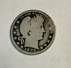 1892-O Barber Quarter. 90% Silver. Good Condition. Charity Auction. ￼