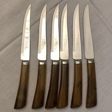Vintage W Richardson Sheffield England Forever Sharp Bakelite Steak Knives Set 6