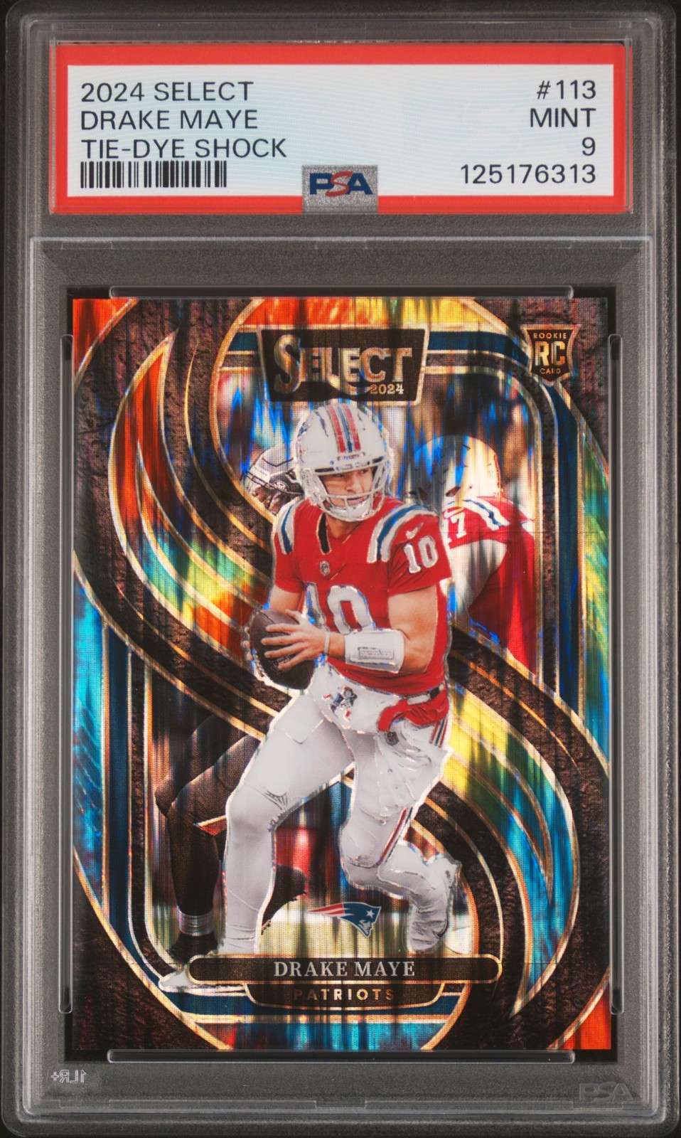 2024 PANINI SELECT TIE-DYE SHOCK #113 DRAKE MAYE 16/25 PSA 9