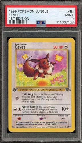Pokemon Eevee Jungle 1st Edition #51 PSA 9 Mint