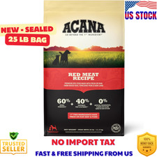 ACANA Grain Free Dry Dog Food Red Meat Recipe 25lb Bag