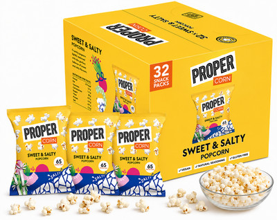 Proper Corn Sweet & Salty Popcorn 32 x 14g Multipack Vegan Low Cal Snack Glute
