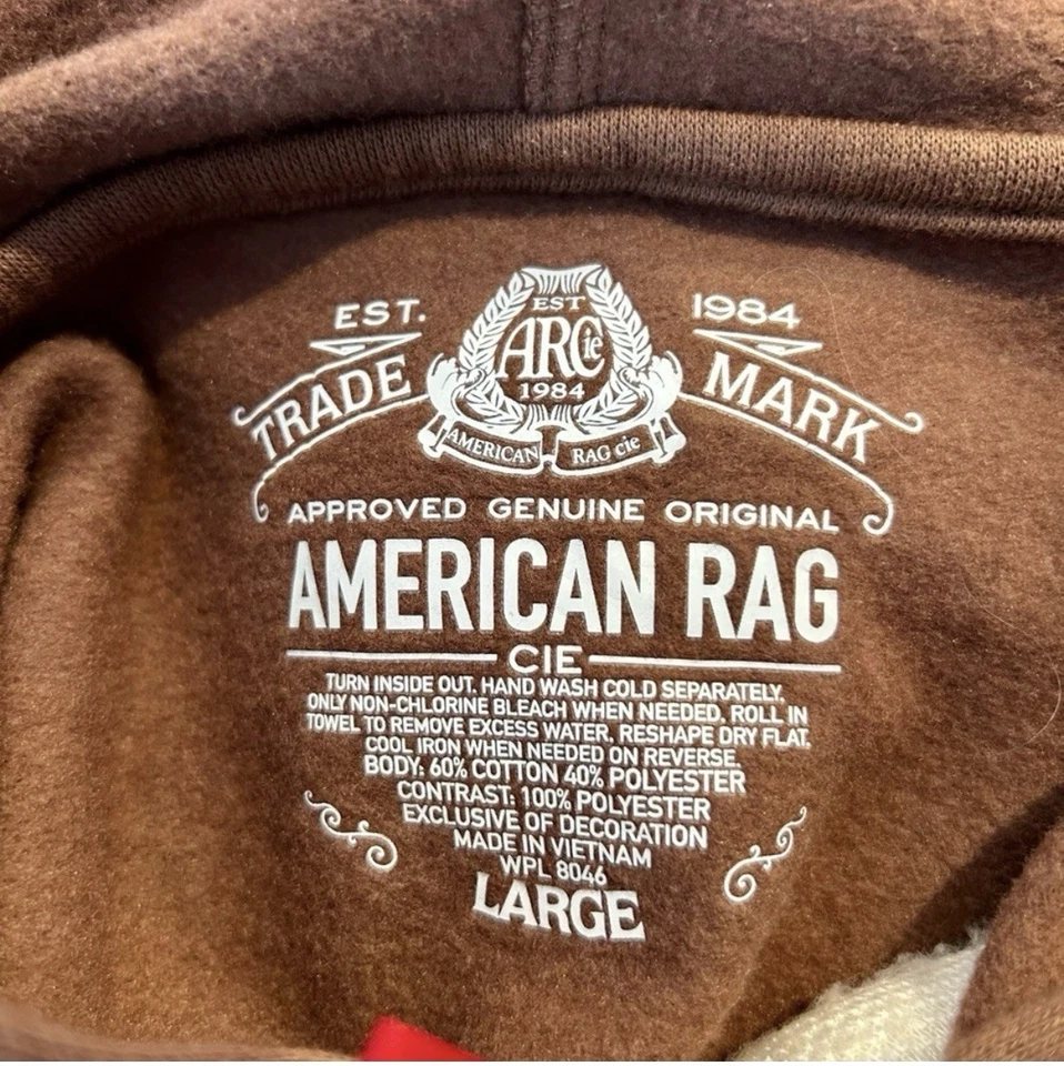 Sudadera con Capucha American Rag Reno Para Hombre - Cuernos, Ojos, Orejas, Sombrero de Santa, Cola, Talla L Foto 4 de 4