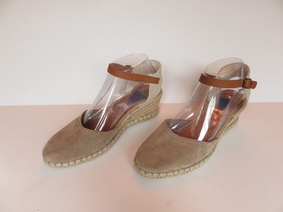 Verbenas Espadrille Malena Sandals  39 Size 8 Strappy Wedge Shoes Spain Tan
