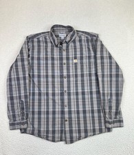 Carhartt Shirt Mens Large Gray Plaid Button Down Long Sleeve Relaxed Fit 104444