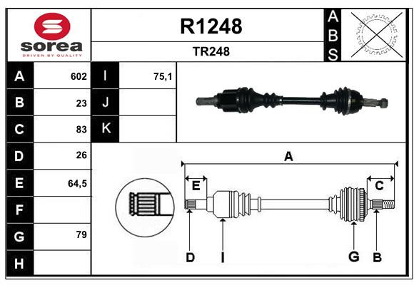 Arbre de transmission SNRA R1248 anti-vibration en acier forgé haute résistance