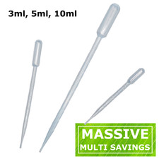 Plastic Pipettes 3ml 5ml 10ml Pipette Laboratory Garden Hydroponics Craft Lab