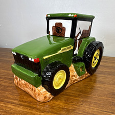 Vintage Gibson John Deere Tractor Cookie Jar Ceramic w/ Lift Off Lid Licensed