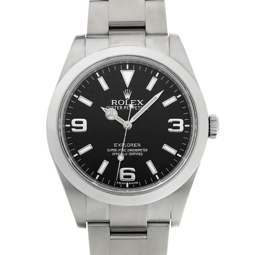 Rolex Explorer 214270 39mm Stainless Steel Black Wristwatch #W...
