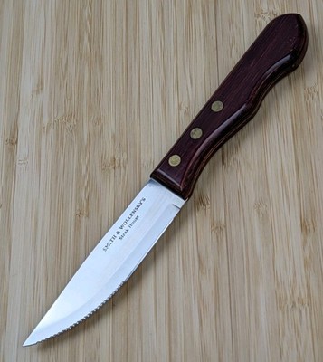 SMITH & WOLLENSKY's Steak House KNIFE, Serrated, Wooden Handle, Excellent Shape