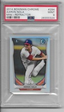 2014 AARON NOLA #294 BOWMAN CHROME MINI REFRACTOR PSA 9