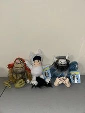 Lot of 3 Vintage Where The Wild Things Are Stuffed Plush 8" Max w/ Tags 1980’s