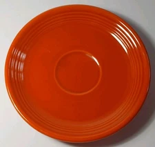 1936 Vintage RED ORANGE FIESTA PLATE RADIOACTIVE RED ORANGE GLAZE PLATE SAUCER