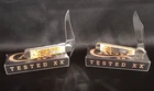 Lot of 2 Case XX Peach Seed Jig Amber Bone Knives RussLock and Mini Copperlock